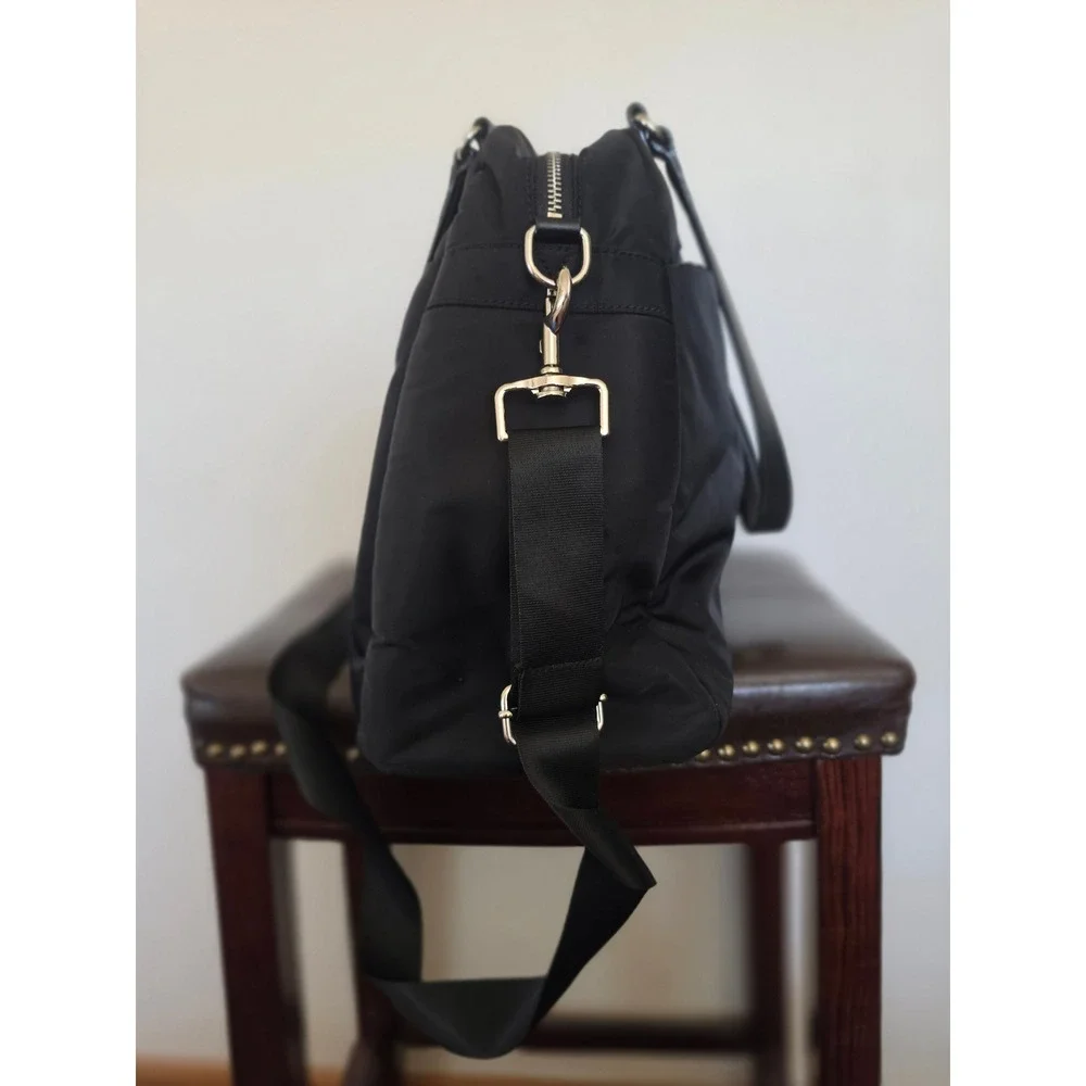 Lo&Sons O.G. Laptop Leather Nylon Silver Hardware Lavander Interior Tote Bag